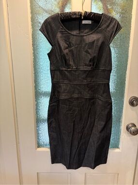 Calvin Klein Dark Blue Denim Sheath Dress 6